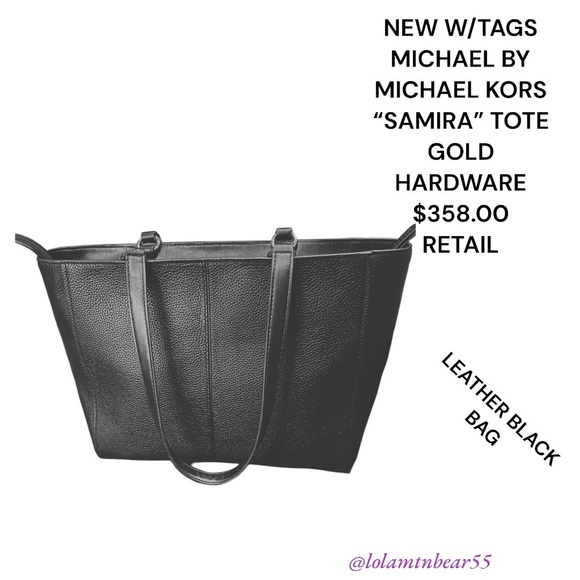 MICHAEL BY MICHAEL KORS “SAMIRA” BLACK LRG TOTE/PURSE BRAND NEW WITH TAGS - Picture 4 of 14